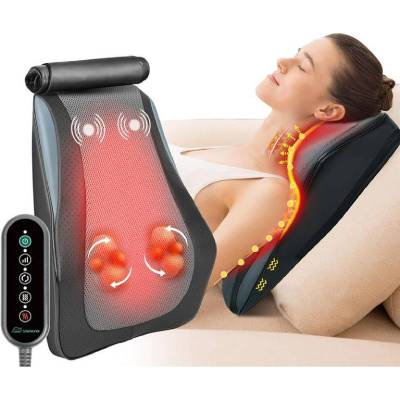 Boriwat Back Massager with Heat, 3D Kneading Massage Pillow for Back