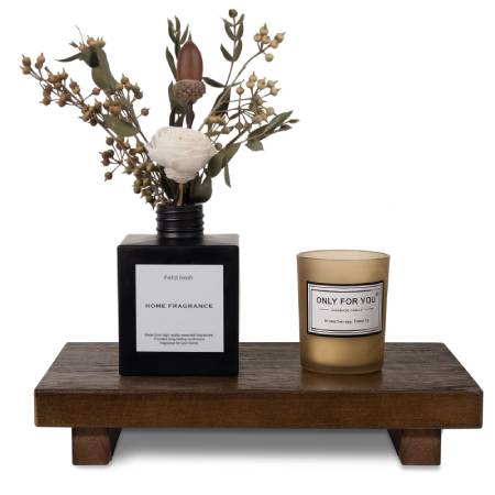 Small Wood Tray Pedestal Stand Farmhouse Bathroom Decor Decorative Wooden Riser